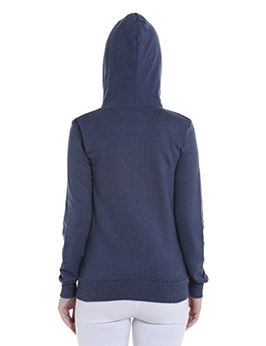 Image of PINACOLADA Women's Colorblock Sweatshirt with Ribbed Hem for Casual Wear | Low-High Neck | Long Sleeve | Button Closure | Cotton Sweatshirt Crafted with Comfort Fit for Everyday Wear