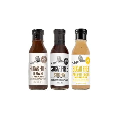 G Hughes Sugar Free Stir Fry Sauces Variety Pack - Stir Fry Sauces and Dressings, Gluten Free Dipping Sauces, Keto Friendly - Teriyaki Marinade, Stir Fry Sauce, & Pineapple Ginger Marinade (3 Pack) Cover