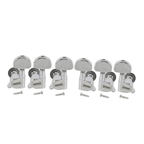 Guitar Tuning Pieces 6PCS 3L3R Sealed Guitar Machine Heads Tuners Tuning Pegs Keys Chrome Black(Chrome)