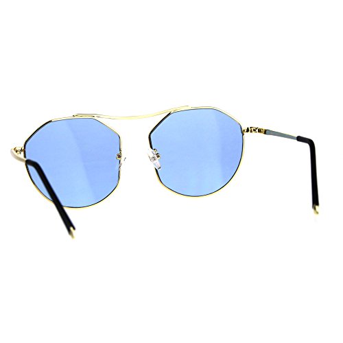 Mens Unique Luxury Metal Rim Bridgeless Color Lens Sunglasses4