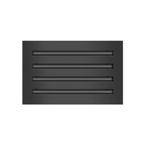 Image of BUILDMART - 12x8 Modern AC Vent Cover - Decorative Black Aluminum Air Vent - Standard Linear Slot Diffuser - Heating and Cooling Register Grille for Ceiling, Walls & Floors - Texas Buildmart