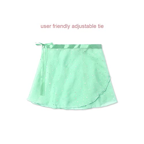 Image of EQSJIU Ballet Leotards for Girls with Removable Skirt Combo Tie Ruffle Sleeve Ballet Dance Dress Outfit 2-12 Years