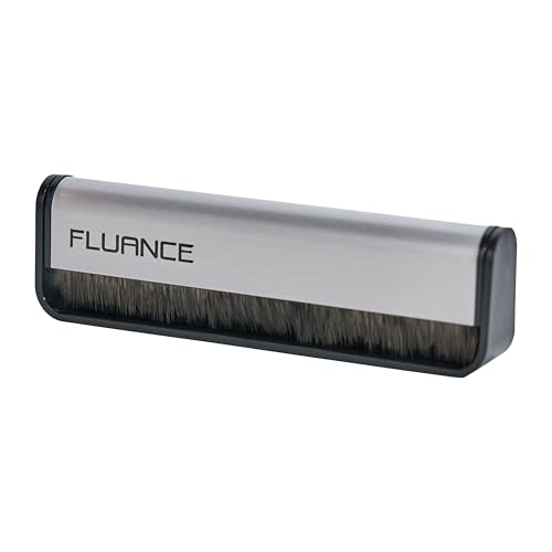 Fluance Anti-Static Carbon Fiber Record Cleaning Brush - Safely Removes Dust & Static from Vinyl Records to Preserve Sound Quality and Reduce Pops, Crackles, Surface Noise (VB50)