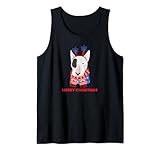buon natale bull terrier amante dei cani canotta