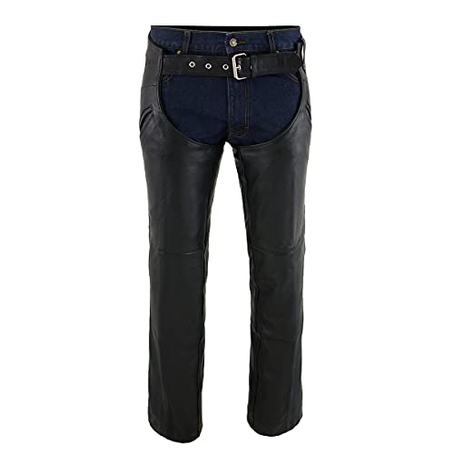 Image of Milwaukee Leather Men's Thermal Lined Premium Leather Motorcycle Bikers Riders Chaps