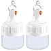 2 Piezas Lámpara Camping Recargable, Lámpara de Cámping LED 500LM, 3 Modos, Lámpara de Emergencia Impermeable Portátil con Gancho para Acampar Caminar Pescar Cortes de Energía