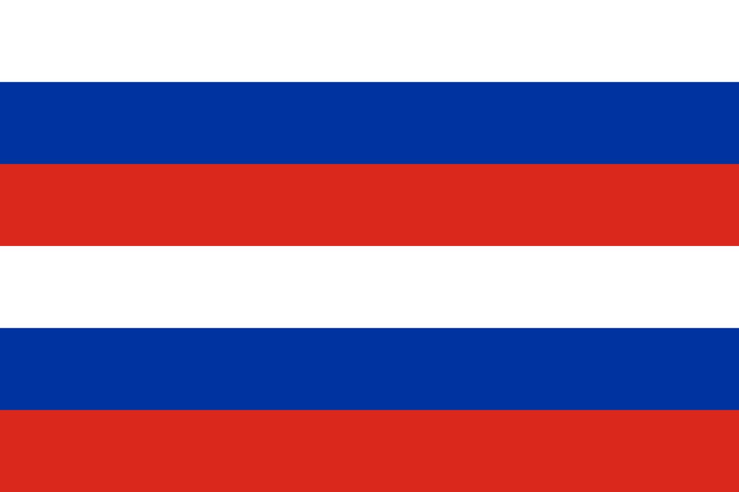 Drapeau Russia 6 Stripes large en tissu pour mat extérieur et intérieur
