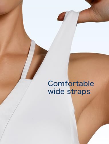 Yvette Yoga Sports Bras Comfortable Low-Impact Sports Bra with Fixed Cups and Double Straps4