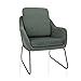 Produktbild hjh OFFICE 719228 Lounge Sessel LAGUN B Stoff moderner Relaxsessel mit Kufengestell im Industrial-Design, gepolstert, Dunkelgrün