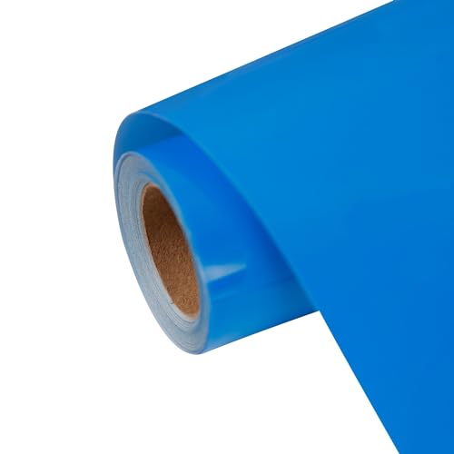 Vinyle thermocollant extensible bleu fluo facile à couper pour textile