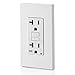 Leviton GFCI Weather-Resistant Outlet, 20 Amp, Self Test, Non Tamper-Resistant with LED Indicator Light, Outdoor Locations, GFWR2-W, White