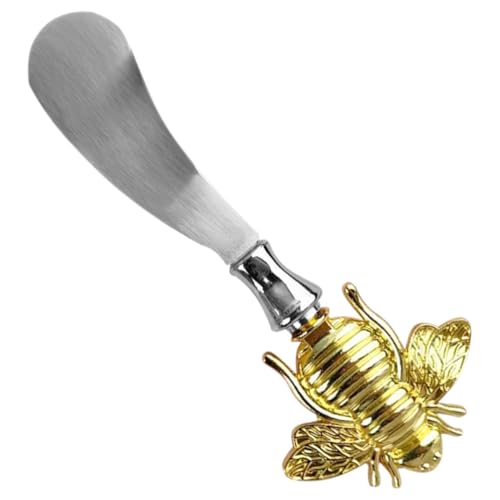HOLIDYOYO Stainless Steel Butter Household Cheese Spatula Honey Bee Handle Design,Frosting Spreader Knives Peanut Jam Jelly Condiment Spreader Cute Baking Tools