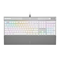 CORSAIR K70 PRO RGB Optical-Mechanical Gaming Keyboard - OPX Linear Switches, PBT Double-Shot Keycaps, 8,000Hz Hyper-Polling, Magnetic Soft-Touch Palm Rest - NA Layout, QWERTY - White