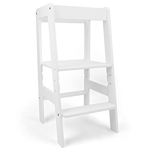 509 Crew Explorer - Torre de aprendizaje para niños (plataforma de altura ajustable), color blanco