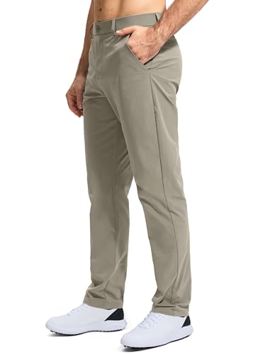 Image of Pudolla Men's Golf Pants Stretch Work Dress Comfy Pants 30 inch /32 inch /34 inch Lightweight Quick Dry Casual Slacks Trousers with Pockets