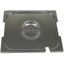 Paderno World Cuisine 12 1/2 inches by 10 1/2 inches Stainless-steel Lid with Notched Handle for Hotel Pan - 1/2