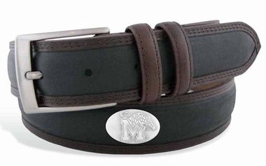 Memphis Concho Two Tone Leather Belt- 36 Waist