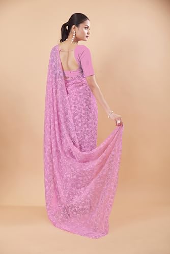 Image of Garden Vareli Summer Roganza Viscose Brasso Floral Print Christmas Special Saree