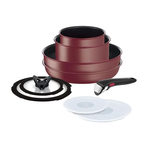 Tefal Ingenio IH - Batería de cocina (9 piezas, incluye inducción), color morado
