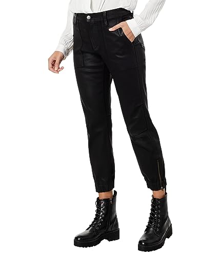 7 For All Mankind Darted Boyfriend Joggers Coated Black 25