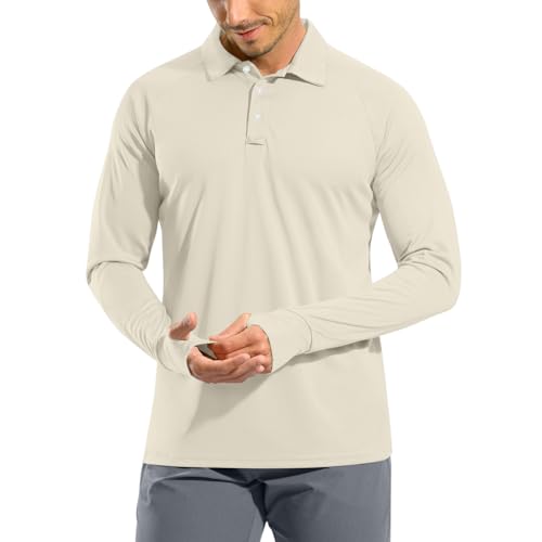 Sun Shirt Mens UPF 50 Long Sleeve UV Protection Golf Polo T-Shirt Lightweight Hiking Fishing Swim Cooling Shirts3