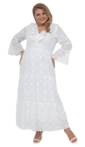 Miro Boho Chic - Ibiza 75 Vestidos De Novia Boho Chic En Algodon Bordado. Mangas Largas Vestido Blanco Mujer Vestido Novia Boho (XL)