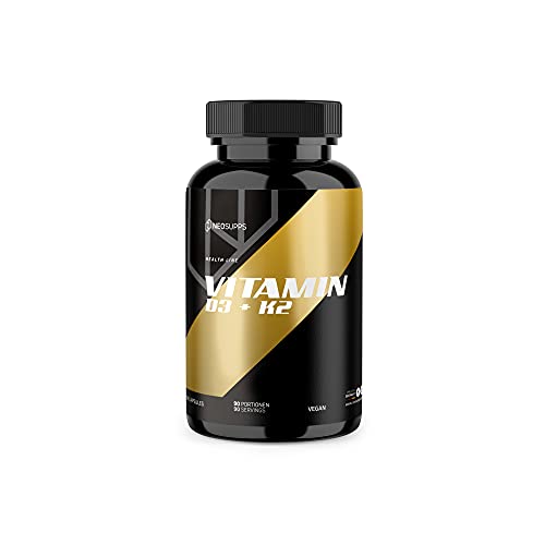 Neosupps - Vitamin D3 + K2 Kapseln 90 Kapseln | Hochdosierte Kapseln zur Stärkung des Immunsystems Cover