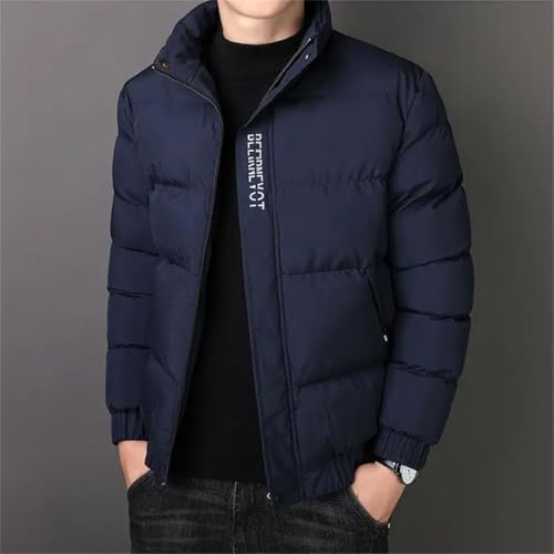 Men's Trend Solid Color Down Coats Thick Long Sleeve Zipper Down Coats3