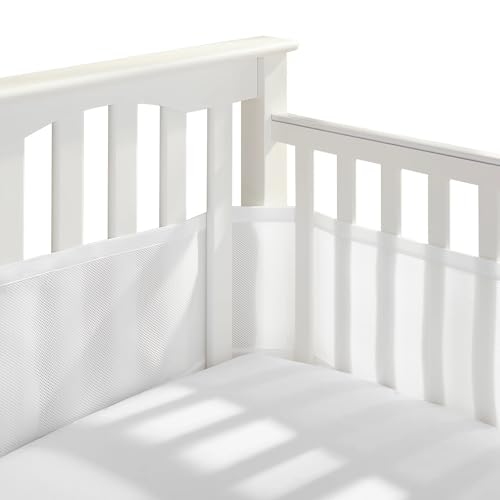Purflo Tour de lit respirant,Alternative sûre aux pare-chocs traditionnels pour lit de bébé,Lavable en machine et facile à installer,Essentials pour...