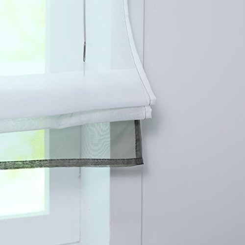 Joyswahl Raffrollo Voile Raffgardinen mit Tunnelzug Alina Gardinen BxH 60x120cm Grau 1er Pack