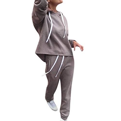 Winsummer Women Casual Tracksuit 2 Piece Outfit Hoodie Pullover Sweatshirt Top and Long
