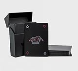 Plastic Playing Cards, Waterproof, Minimal, Matte Black, Poker Cards- Durable and Travel-Friendly with Hard Protective CASE, Modern Minimalist Design, Professional Quality Poker Deck,