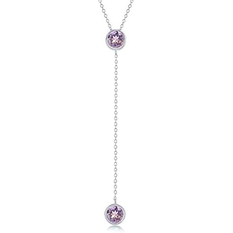 Beaux Bijoux Sterling Silver Amethyst Lariat Necklace Cover