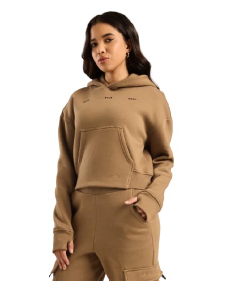 Women's Cloud Ease Cropped Hoodie | Relaxed Fit Long Sleeve Crop Hoodie for Gym, Travel, Lounge, Streetwear, Casual Winter Layering |-image-7