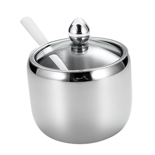 Cabilock Condiment Containers with Lids Spice Box for Sugar Salt Pepper and Seasonings Includes Spoon for Easy Scooping Airtight Storage for Kitchen and Bar Accessories