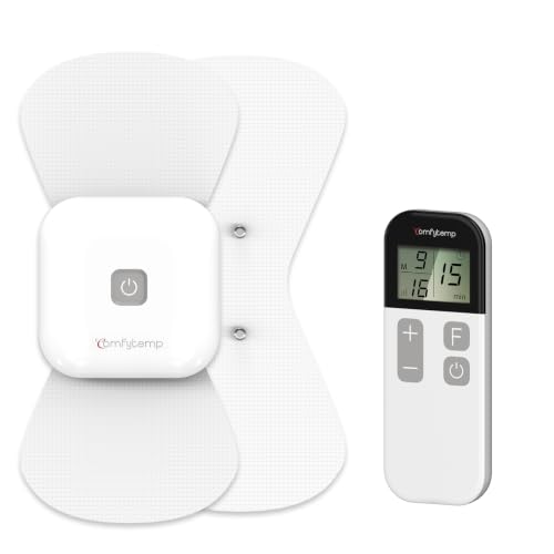 Comfytemp Wireless TENS Machine Portable Muscle Stimulator with 15 Modes Rechargeable Electronic Pulse Massager with 2 Pads Helps Relieve Muscle Tension in Back Neck Shoulder Knee