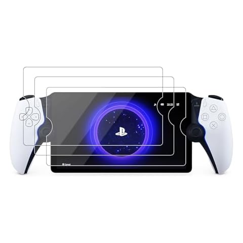 3 Screen Protectors Compatible with Play Station PS Portal, Tempered Glass Screen Protector No-Bubble Anti-Scratch Ultra Clear 9H Hardness Tempered Glass Screen Protector for PS Portal Remote Player Cover