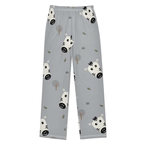 Zebra Cartoon Boys Pants Boys Athletic Pants Long Pant for Boywith Pockets Wide-Leg Size 6-14Y