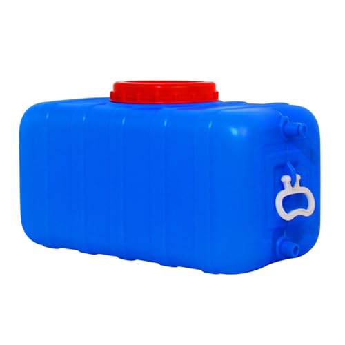 JIESOO Tanque Agua Exteriores Azul 25L/50L/75L/110L/155L con Grifo, Contenedor Plástico Grueso Almacenar Agua, Cubo Portátil Acampar Casa(25L)