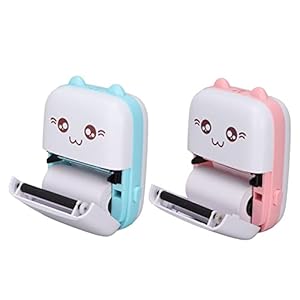 Bluetooth-printer, Miniprinter Thermische Labelprinter Draagbare Tekst Fotomemo Boodschappenlijstje Labelzakprinter Inktloze Mini-stickerprinter, Fotoprinter(blauw)