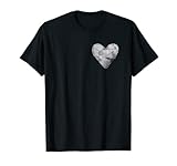 Diseño dibujado a mano Corazón de hierro y acero sobre corazón Camiseta