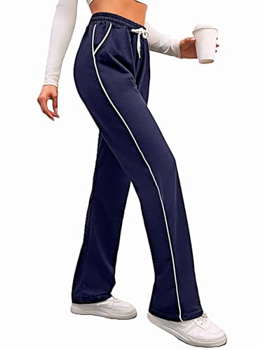 Image of SAKHWALA Women's Striped Track Pants | Women Trackpants | Women Lower /Pyjama | Lounge Pants | Loose Fit Trackpants | Gym /Yoga /Casual Wear Pants