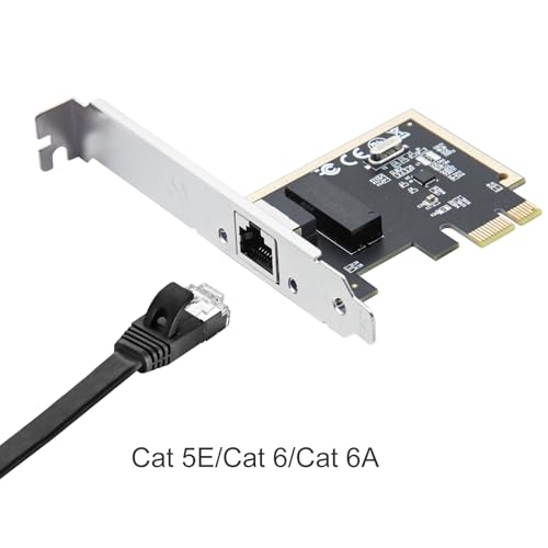 Image of H!Fiber 1Gb PCIe Network Card, auto-Negotiation 10 /100 /1000Mb /s, Gigabit PCIe NIC with Realtek RTL8111H Chip, Single RJ45 Port, PCIe X1, 1G Ethernet LAN Network Card for Windows /Linux /MAC