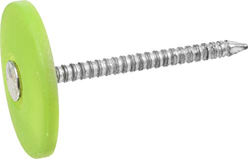 Hillman 461442 Electro-Galvanized Plastic Cap Roofing Nails, #12 x 1-1/4