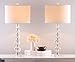 SAFAVIEH Lighting Collection Liam Stacked Crystal Ball 29-inch Bedroom Living Room Home Office Desk Nightstand Table Lamp Set of 2 (LED Bulbs Included)