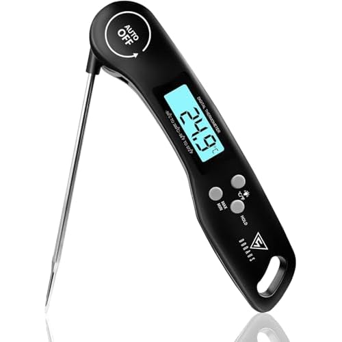DOQAUS Thermometre Cuisine à Lecture Instantanée 3s, Sonde pliable (Noir)