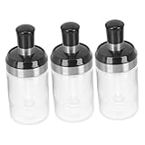 Gatuida 3 Stück Gewürzdose Aus Edelstahl Versiegeltes Gewürzglas Zuckerdose Gewürz-organizer-gläser Holzlöffel Rest Honigspender Honiglöffel Zuckerspender Aus Glas Glastopf Kieselgel Black