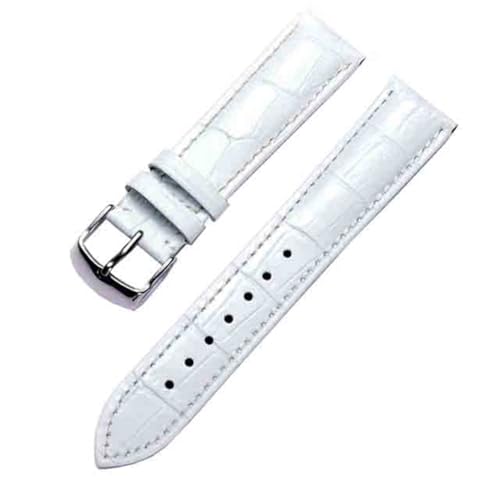 Image of 18mm 20mm 22mm 24mm 26mm 28mm 30mm 32mm Genuine Leather Black Brown Light Brown Blue Silver Rose Yellow Golden Silver Buckle Clasp Watch Band Strap for Men and Women