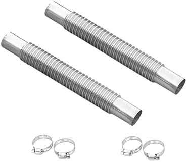 Stainless steel spiral corrugated exhaust pipe parking heater exhaust hose diesel heater exhaust pipe with clamp (7.87 in/20 cm-2PCS)