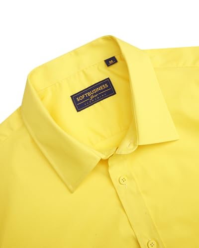 Image of J.VER Men's Short Sleeve Dress Shirts Stretch Stain Shield Casual Button Down Shirts Solid Formal Shirt